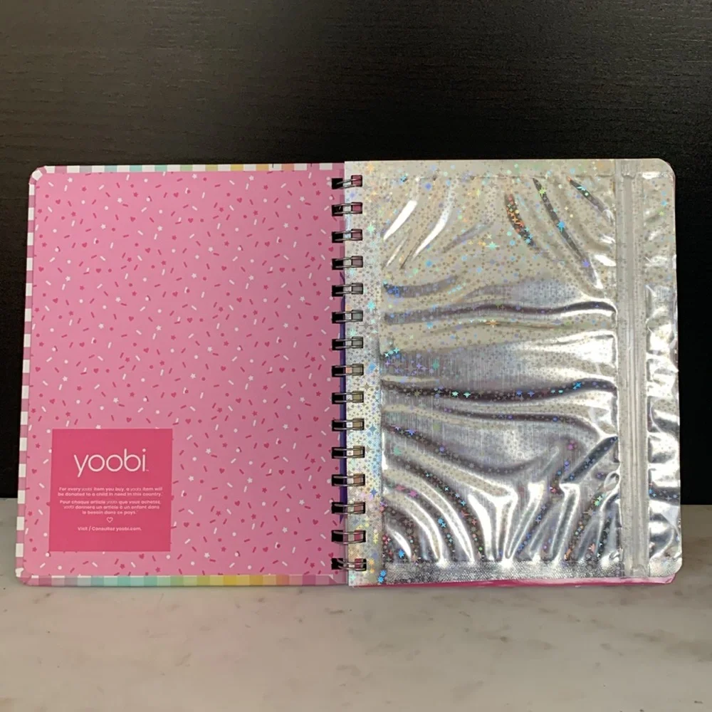 Yoobi Hard Cover Spiral Butterfly Theme Undated Planner with “Love” Keychain
